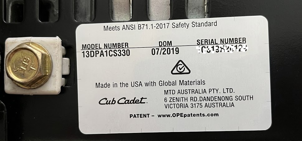 serial number