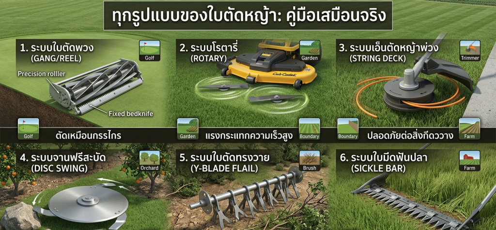 6รูปแบบชนิดของใบตัดหญ้า